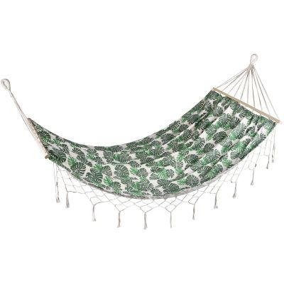 8. GARDEN HAMMOCK FOR 1 PERSON 200X100CM WITH SPREADER BAR AND FRINGE MIAMI NATURA JUNGLE