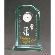 Engraved glass trophy with case + paint filling