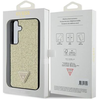 8. Guess Rhinestone Triangle case for Samsung Galaxy S24+ - gold