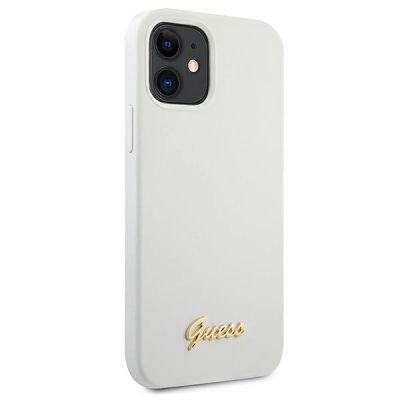 4. Guess GUHCP12SLSLMGWH iPhone 12 mini 5.4" white/white hardcase Metal Logo Script
