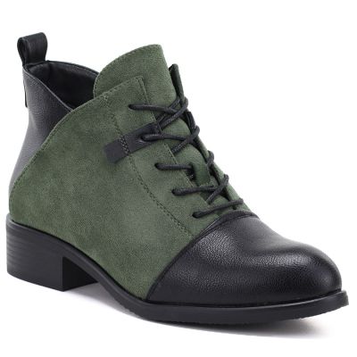 Women's suede boots, insulated, green, M.Daszyński MR2458
