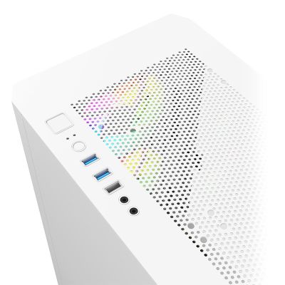 4. Montech AIR 100 ARGB, Micro-ATX, Tempered Glass - White
