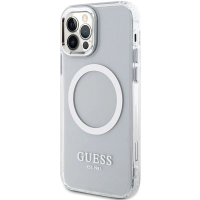 2. Guess Metal Outline Magsafe case for iPhone 12 / iPhone 12 Pro - silver