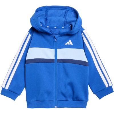 2. adidas Essentials Tiberio 3 Stripes Fleece Tracksuit for Kids Blue KC6004