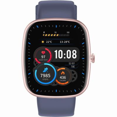 2. GRAVITY GT18-3 Women's Smartwatch Pink Silicone Strap + Navy Blue Strap
