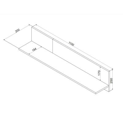 3. MERCI shelf 110x20x25 black/artisan oak