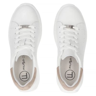 8. Women's leather platform shoes white Filippo DP6739