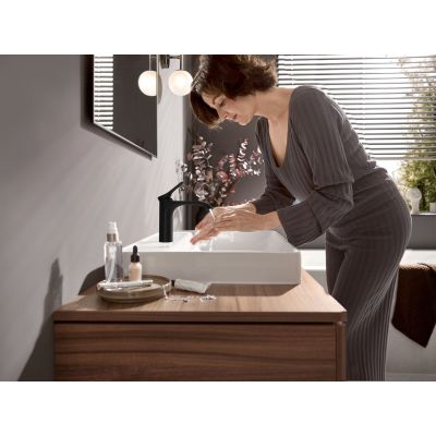7. Hansgrohe Vivenis single-lever washbasin mixer 110 with lift-up stopper, matt black