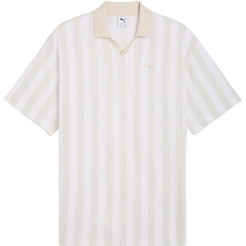 Men's Puma Class Relaxed Pinnacle Polo T-shirt white and beige 692069 02