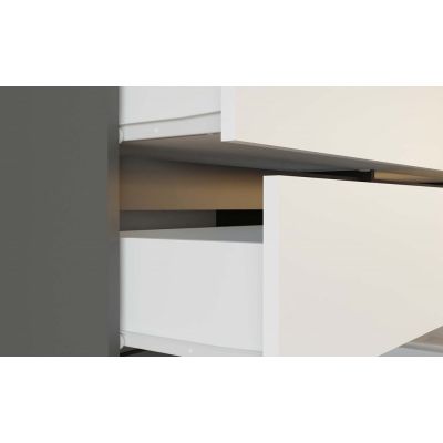 12. M6 MALWA CHEST OF DRAWERS 120CM ANT/WHITE SET