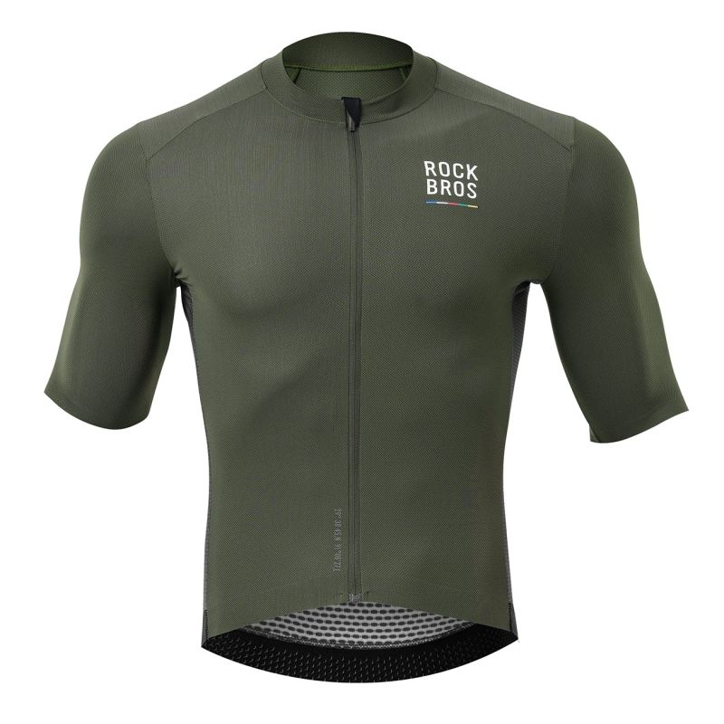 2. Rockbros 15220004003 ROAD TO SKY men's cycling jersey short sleeve M - green