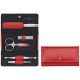 2. ZWILLING 97092-002-0 Twinox Travel Manicure Set – Red Leather Case, 5 Pieces