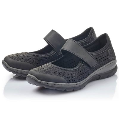 14. Comfortable Rieker W RKR575 openwork shoes, black