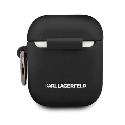 10. Karl Lagerfeld Silicone Ikonik Case for AirPods 1/2 - Black