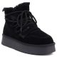 Women's leather ankle boots on the platform, suede, black, Big Star UU274314