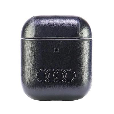 Audi Leather Big Logo Case for AirPods 1 / 2 - Black