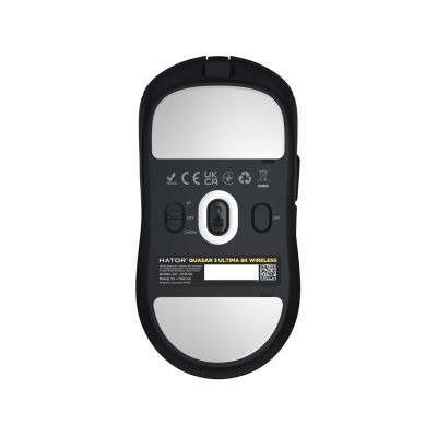 6. HATOR Quasar 3 Ultima 8K Wireless Gaming Mouse Right Side RF Wireless + Bluetooth + USB Type-C Optical 30000 DPI