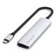 Satechi 4-in-1 USB-C Slim Multiport Adapter 4K - Aluminum Adapter for USB-C Mobile Devices (USB-C, 4K HDMI, 2x USB-A) (Silver)
