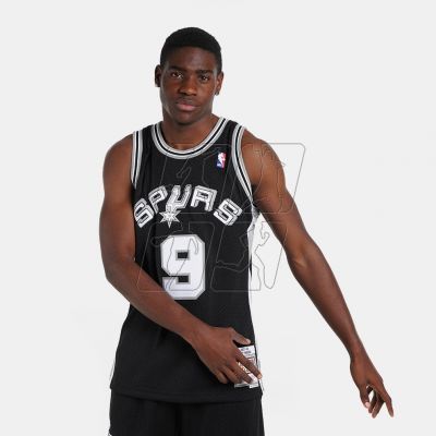 3. Mitchell &amp; Ness San Antonio Spurs NBA Swingman Jersey Spurs 2001 Tony Parker M SMJYLG19018-SASBLCK01TPA