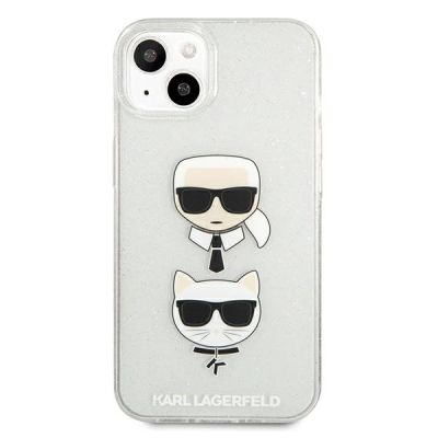3. Karl Lagerfeld Glitter Karl's & Choupette Head case for iPhone 13 mini - silver