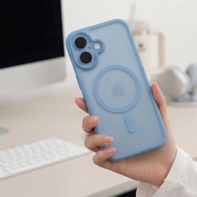 5. Tech-Protect MagPeak MagSafe CC Case for iPhone 17 – Matte Blue