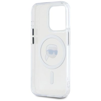 7. Karl Lagerfeld IML Metal Karl Head MagSafe Case for iPhone 15 Pro White