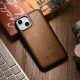 13. iCarer Leather Oil Wax case covered with natural leather for iPhone 14 brown (WMI14220717-TN)