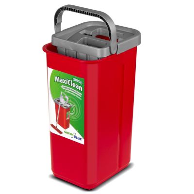 12. GREENBLUE FLAT MOP WITH BUCKET AND MAXICLEAN WRINGER + TWO MICROFIBER HQ CARTRIDGES, CAPACITY 8L GB870