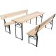 4. PICNIC SET: WOODEN BAR TABLE AND 2 BENCHES WITH FOLDABLE BACKREST