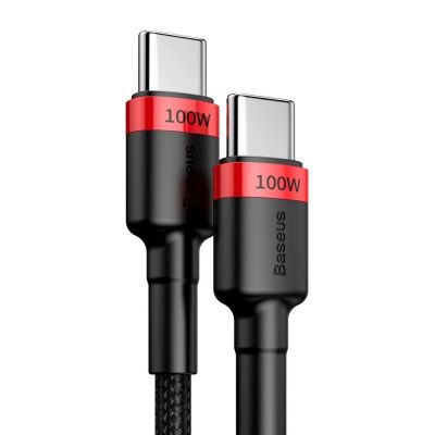 4. Baseus CATKLF-AL91 USB-C - USB-C PD QC cable 100W 5A 480Mb/s 2m - black and red