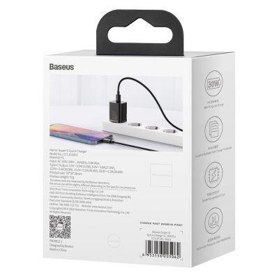 6. Baseus Super Si 1C fast charger USB Type C 30W Power Delivery Quick Charge black (CCSUP-J01)