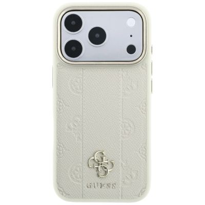 11. Guess Stripe Peony 4G Logo MagSafe Case for iPhone 18 Pro Max / 17 Pro Max - Beige