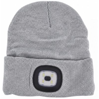 2. GREY HAT WITH 4-LED HEADLAMP 120 LM 3 LIGHT MODES FOR OUTDOOR ACTIVITIES