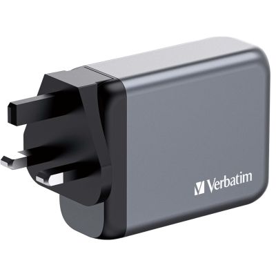 8. Verbatim GaN GNC-100 4-PORT 100W/USB A/C Mains Charger (EU/UK/US)