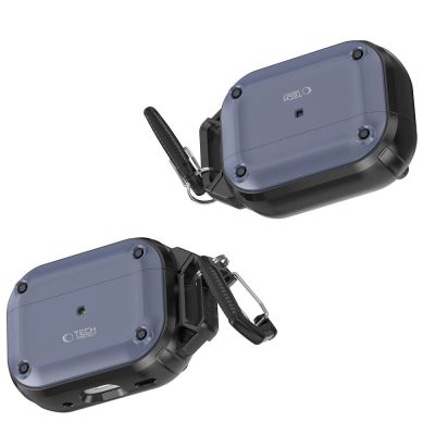 6. Tech-Protect Rough Hook Case with Carabiner for Apple AirPods Pro 1 / 2 - Blue
