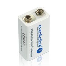 EVERACTIVE BATTERY 6F22/9V LI-ION 550 MAH WITH USB TYPE C EVHR22-550C