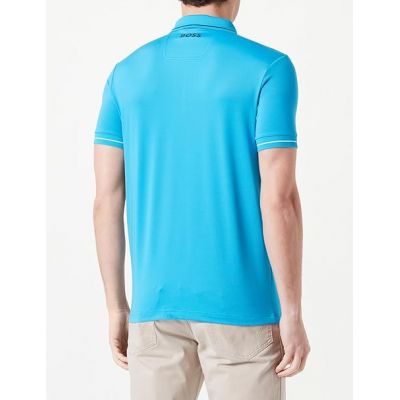 4. BOSS Paul Pro Men's Turquoise/Aqua Slim Fit Polo Shirt (50506203-442)
