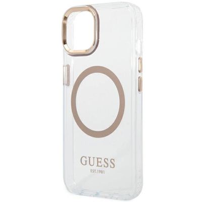 6. Guess GUHMP14MHTRMD iPhone 14 Plus 6.7 "gold / gold hard case Metal Outline Magsafe