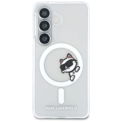 3. Karl Lagerfeld IML Peekaboo Choupette MagSafe Case for Samsung Galaxy S26 - Transparent
