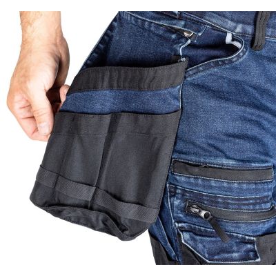 7. DENIM WORK TROUSERS WITH CORDURA REINFORCEMENTS, NAVY BLUE, SIZE M
