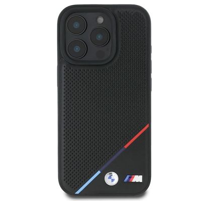3. BMW M Perforated Tricolor Line MagSafe Case for iPhone 16 Pro - Black