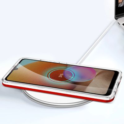 7. Clear 3in1 Case for Samsung Galaxy A32 5G Frame Gel Cover Red