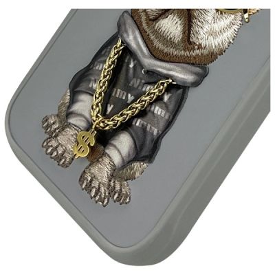 4. Nimmy Glasses Cool Dog Case for iPhone 16 Pro Max - Gray