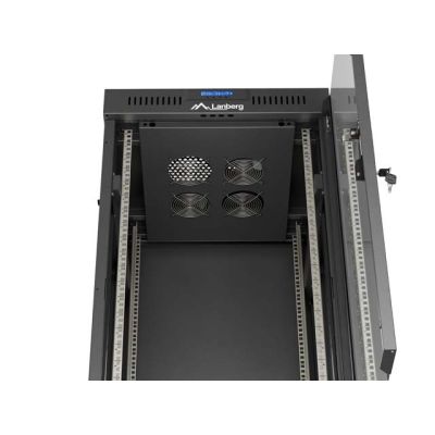 24. LANBERG FLOOR RACK CABINET 19" 24U 600X600 BLACK GLASS DOOR LCD (FLAT PACK) V2