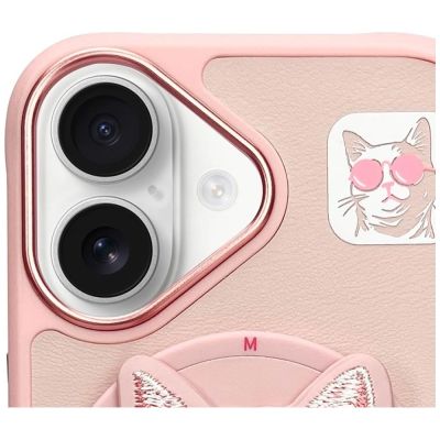 6. Nimmy Glasses Cool Cat MagSafe Case for iPhone 16 - Pink