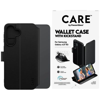 2. CARE by PanzerGlass Feature Wallet Kickstand Case for Samsung Galaxy A37 - Black
