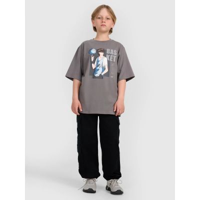 7. Boy's oversize T-shirt with print 4F 4FJRAW25TTSHM3062-24S