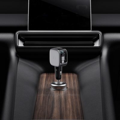20. Cuktech CC903P 100W Car Charger with Display and 70cm Retractable USB-C Cable - Gray