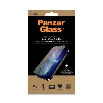 2. PanzerGlass E2E Anti-Bluelight Tempered Glass for iPhone 13 Pro Max Case Friendly AntiBacterial MicroFracture - Black