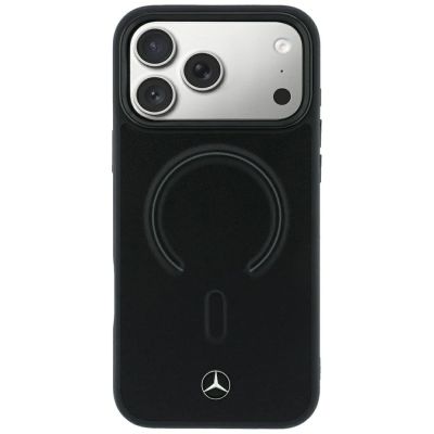 3. Mercedes Leather 3D MagSafe Case for iPhone 18 Pro Max / 17 Pro Max - Black